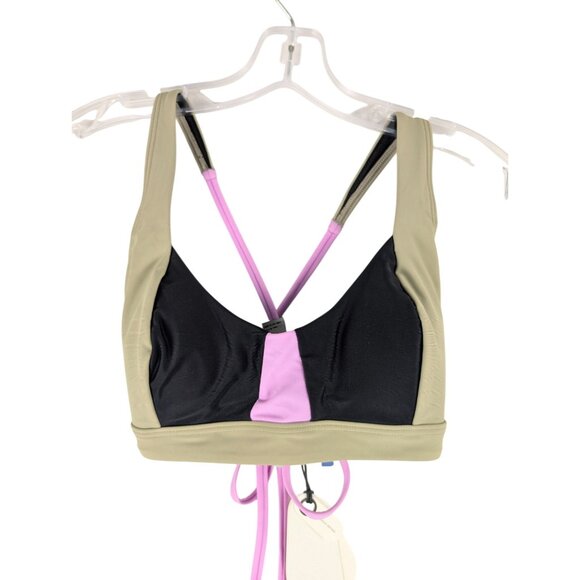 Prana Swimwear Women's Small Black Color Block Tulum Top NWT $65 - Picture 2 of 6